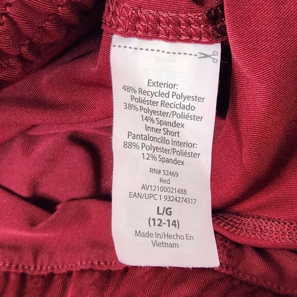 Avia Athletic Shorts Womens L 12-14 Red with Inner Lining Elastic Waist Stretch - Picture 3 of 7